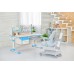 Children Kids Ergonomic Study Desk with Adjustable Double-Winged Swivel Chair Set